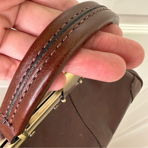 Gianni Conti Doctor Handbag | Brown Leather & Brass | NWT - Picture 10 of 16